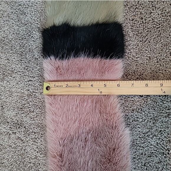 Sam Edelman Faux Fur Neck Warmer | 46” | Pink Black Scarf | EUC - Picture 6 of 7